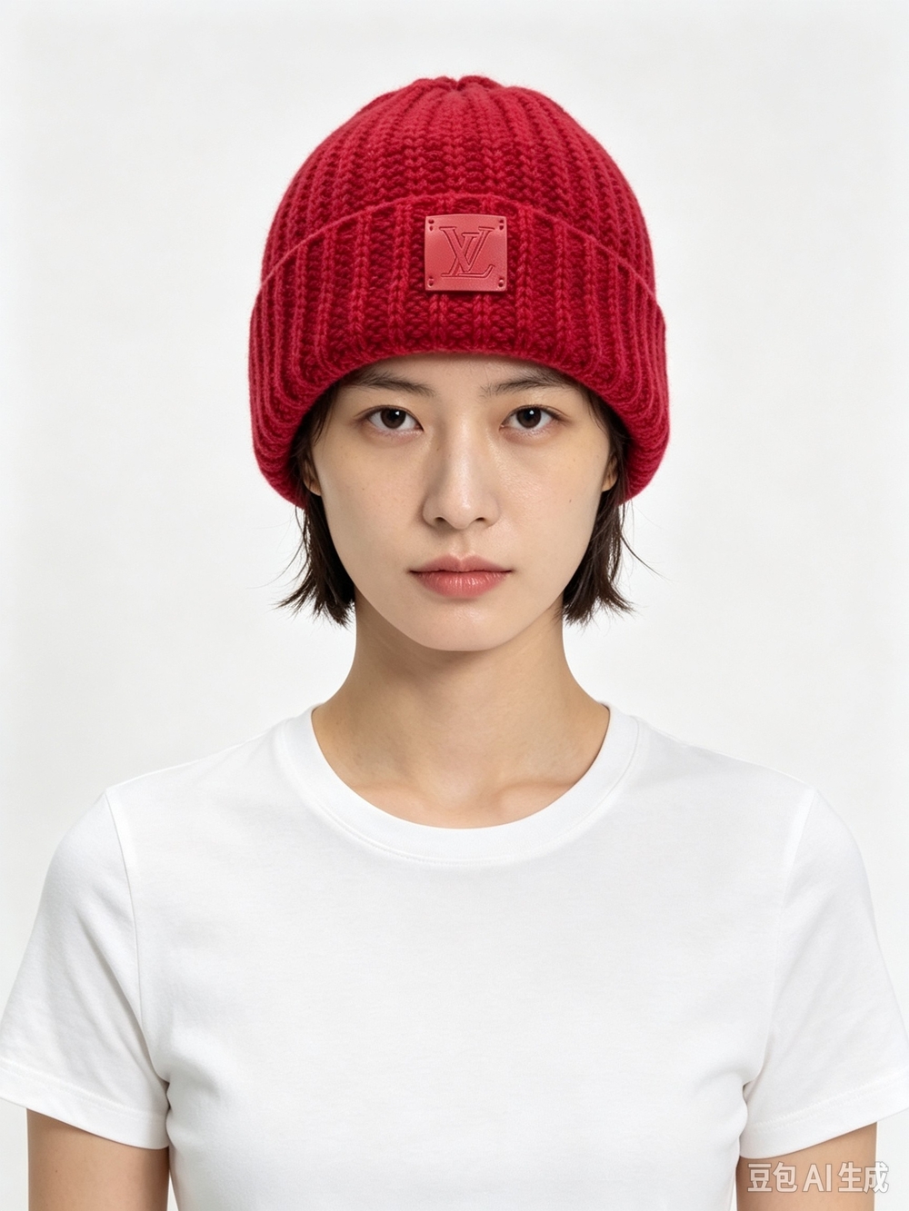 Louis Vuitton Red Ribbed Knit Beanie - Picture 2 of 8